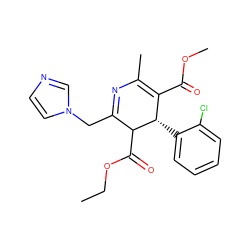 CCOC(=O)C1C(Cn2ccnc2)=NC(C)=C(C(=O)OC)[C@@H]1c1ccccc1Cl ZINC000027724515