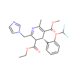 CCOC(=O)C1C(Cn2ccnc2)=NC(C)=C(C(=O)OC)[C@@H]1c1ccccc1OC(F)F ZINC000027727509