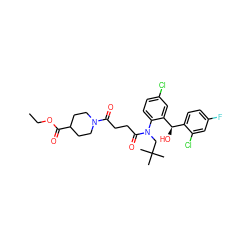 CCOC(=O)C1CCN(C(=O)CCC(=O)N(CC(C)(C)C)c2ccc(Cl)cc2[C@H](O)c2ccc(F)cc2Cl)CC1 ZINC000066065910