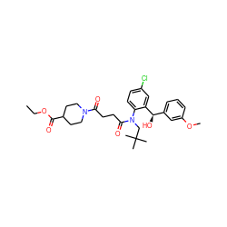 CCOC(=O)C1CCN(C(=O)CCC(=O)N(CC(C)(C)C)c2ccc(Cl)cc2[C@H](O)c2cccc(OC)c2)CC1 ZINC000066076212