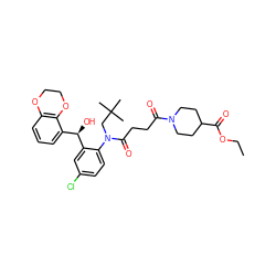 CCOC(=O)C1CCN(C(=O)CCC(=O)N(CC(C)(C)C)c2ccc(Cl)cc2[C@H](O)c2cccc3c2OCCO3)CC1 ZINC000066066251