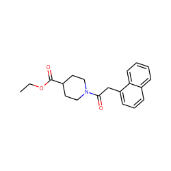 CCOC(=O)C1CCN(C(=O)Cc2cccc3ccccc23)CC1 ZINC000000617914