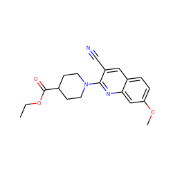 CCOC(=O)C1CCN(c2nc3cc(OC)ccc3cc2C#N)CC1 ZINC000020142952