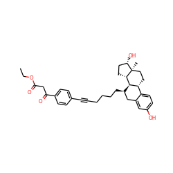 CCOC(=O)CC(=O)c1ccc(C#CCCCC[C@@H]2Cc3cc(O)ccc3[C@H]3CC[C@]4(C)[C@@H](O)CC[C@H]4[C@@H]32)cc1 ZINC000095585748