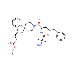 CCOC(=O)CC[C@@H]1CC2(CCN(C(=O)[C@@H](CCCc3ccccc3)NC(=O)C(C)(C)N)CC2)c2ccccc21 ZINC000026385986