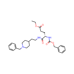 CCOC(=O)CC[C@H](NC(=O)OCc1ccccc1)C(=O)NCCC1CCN(Cc2ccccc2)CC1 ZINC001772647255