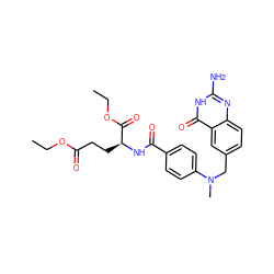 CCOC(=O)CC[C@H](NC(=O)c1ccc(N(C)Cc2ccc3nc(N)[nH]c(=O)c3c2)cc1)C(=O)OCC ZINC000017106160