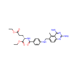 CCOC(=O)CC[C@H](NC(=O)c1ccc(NCc2ccc3nc(N)nc(N)c3c2C)cc1)C(=O)OCC ZINC000005385551