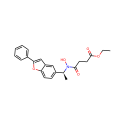 CCOC(=O)CCC(=O)N(O)[C@@H](C)c1ccc2oc(-c3ccccc3)cc2c1 ZINC000013738962