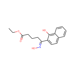 CCOC(=O)CCC/C(=N\O)c1ccc2ccccc2c1O ZINC000027206794