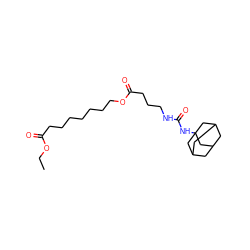 CCOC(=O)CCCCCCCOC(=O)CCCNC(=O)NC12CC3CC(CC(C3)C1)C2 ZINC000003949839