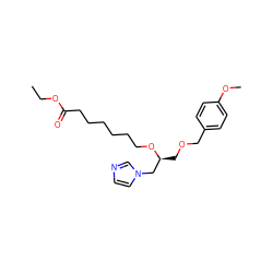 CCOC(=O)CCCCCCO[C@@H](COCc1ccc(OC)cc1)Cn1ccnc1 ZINC000029482162