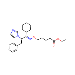 CCOC(=O)CCCCO/N=C(\C1CCCCC1)[C@@H](Cc1ccccc1)n1ccnc1 ZINC000013738933