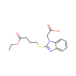 CCOC(=O)CCCSc1nc2ccccc2n1CC(=O)O ZINC000084654066