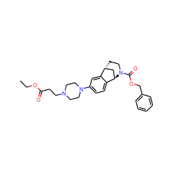 CCOC(=O)CCN1CCN(c2ccc3c(c2)[C@@H]2CCN(C(=O)OCc4ccccc4)[C@@H]3C2)CC1 ZINC001772653678