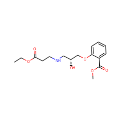 CCOC(=O)CCNC[C@@H](O)COc1ccccc1C(=O)OC ZINC000029208971