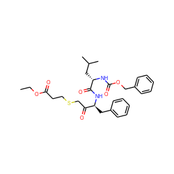 CCOC(=O)CCSCC(=O)[C@H](Cc1ccccc1)NC(=O)[C@H](CC(C)C)NC(=O)OCc1ccccc1 ZINC000027744905