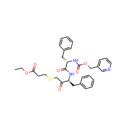 CCOC(=O)CCSCC(=O)[C@H](Cc1ccccc1)NC(=O)[C@H](Cc1ccccc1)NC(=O)OCc1cccnc1 ZINC000027741766