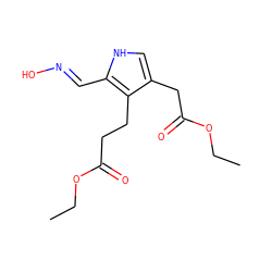 CCOC(=O)CCc1c(CC(=O)OCC)c[nH]c1/C=N/O ZINC000000173788