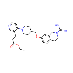 CCOC(=O)CCc1cnccc1N1CCC(COc2ccc3c(c2)CN(C(=N)N)CC3)CC1 ZINC000013644380