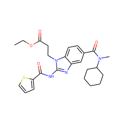 CCOC(=O)CCn1c(NC(=O)c2cccs2)nc2cc(C(=O)N(C)C3CCCCC3)ccc21 ZINC000028822768