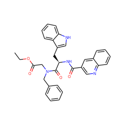 CCOC(=O)CN(Cc1ccccc1)C(=O)[C@@H](Cc1c[nH]c2ccccc12)NC(=O)c1cnc2ccccc2c1 ZINC000027077175