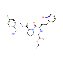 CCOC(=O)CN[C@H](CCc1cccc[n+]1[O-])C(=O)N1CCC[C@H]1C(=O)NCc1cc(Cl)ccc1CN ZINC000028706285