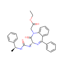 CCOC(=O)CN1C(=O)[C@@H](NC(=O)N[C@@H](C)c2ccccc2)N=C(c2ccccc2)c2ccccc21 ZINC000013732613