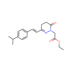 CCOC(=O)CN1N=C(/C=C/c2ccc(C(C)C)cc2)CCC1=O ZINC000001383018