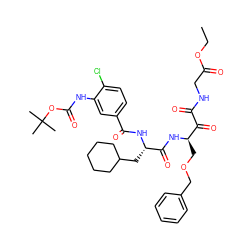 CCOC(=O)CNC(=O)C(=O)[C@@H](COCc1ccccc1)NC(=O)[C@H](CC1CCCCC1)NC(=O)c1ccc(Cl)c(NC(=O)OC(C)(C)C)c1 ZINC000049793690