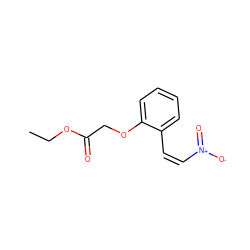 CCOC(=O)COc1ccccc1/C=C\[N+](=O)[O-] ZINC000004474188