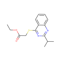 CCOC(=O)CSc1nc(C(C)C)nc2ccccc12 ZINC000001355969