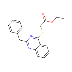 CCOC(=O)CSc1nc(Cc2ccccc2)nc2ccccc12 ZINC000001342682