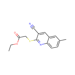 CCOC(=O)CSc1nc2ccc(C)cc2cc1C#N ZINC000000422244