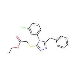 CCOC(=O)CSc1nnc(Cc2ccccc2)n1-c1cccc(Cl)c1 ZINC000000917137