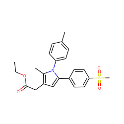 CCOC(=O)Cc1cc(-c2ccc(S(C)(=O)=O)cc2)n(-c2ccc(C)cc2)c1C ZINC000013643739