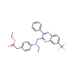 CCOC(=O)Cc1ccc(N(CC)Cc2nc3cc(C(F)(F)F)ccc3nc2-c2ccccc2)cc1 ZINC000103266322