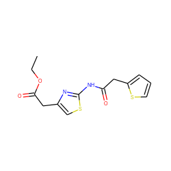 CCOC(=O)Cc1csc(NC(=O)Cc2cccs2)n1 ZINC000009356749