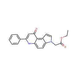 CCOC(=O)Cn1ccc2c3c(=O)cc(-c4ccccc4)[nH]c3ccc21 ZINC000473115589