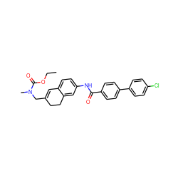 CCOC(=O)N(C)CC1=Cc2ccc(NC(=O)c3ccc(-c4ccc(Cl)cc4)cc3)cc2CC1 ZINC000072118517