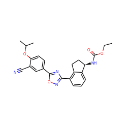 CCOC(=O)N[C@@H]1CCc2c(-c3noc(-c4ccc(OC(C)C)c(C#N)c4)n3)cccc21 ZINC000198841414