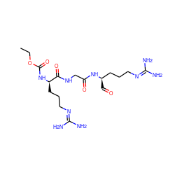 CCOC(=O)N[C@H](CCCN=C(N)N)C(=O)NCC(=O)N[C@H](C=O)CCCN=C(N)N ZINC000096902788