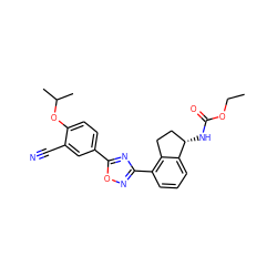 CCOC(=O)N[C@H]1CCc2c(-c3noc(-c4ccc(OC(C)C)c(C#N)c4)n3)cccc21 ZINC000198843439