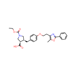 CCOC(=O)N1C[C@@H](Cc2ccc(OCCc3nc(-c4ccccc4)oc3C)cc2)[C@@H](C(=O)O)C1 ZINC000038748993