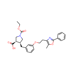 CCOC(=O)N1C[C@@H](Cc2cccc(OCCc3nc(-c4ccccc4)oc3C)c2)[C@@H](C(=O)O)C1 ZINC000136231729