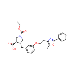 CCOC(=O)N1C[C@H](Cc2cccc(OCCc3nc(-c4ccccc4)oc3C)c2)[C@@H](C(=O)O)C1 ZINC000200603697