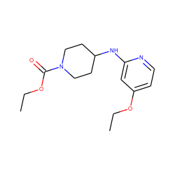 CCOC(=O)N1CCC(Nc2cc(OCC)ccn2)CC1 ZINC000013580409