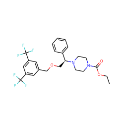 CCOC(=O)N1CCN([C@@H](COCc2cc(C(F)(F)F)cc(C(F)(F)F)c2)c2ccccc2)CC1 ZINC000013487414