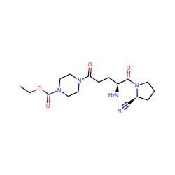 CCOC(=O)N1CCN(C(=O)CC[C@H](N)C(=O)N2CCC[C@H]2C#N)CC1 ZINC000040404025