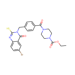 CCOC(=O)N1CCN(C(=O)c2ccc(Cn3c(S)nc4ccc(Br)cc4c3=O)cc2)CC1 ZINC000038150029